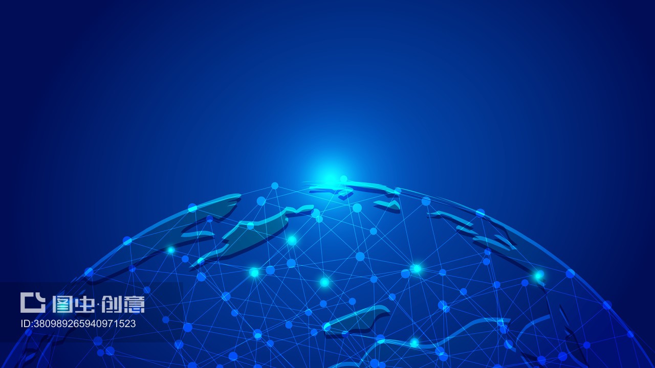 點線鏈接、科技地球構圖世界大數據網絡科技